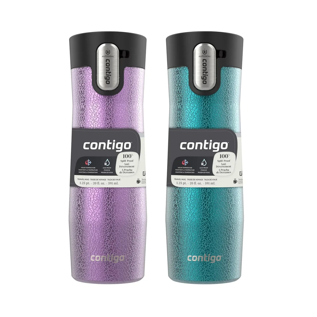 Contigo® West Loop 3.0 Stainless Steel Travel Mug with AUTOSEAL® Lid, 20oz, 2-Pack